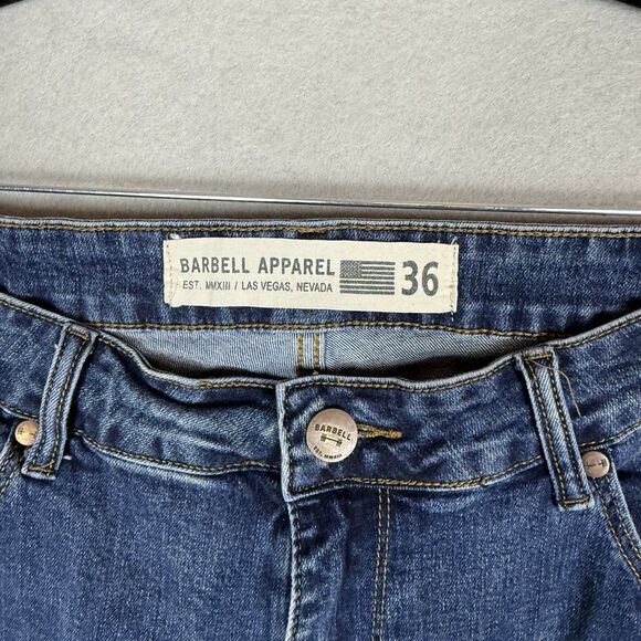 Barbell Apparel Jeans Mens 36 X 32 Stretch Med Wash Denim Straight Leg Athletic - Picture 2 of 7